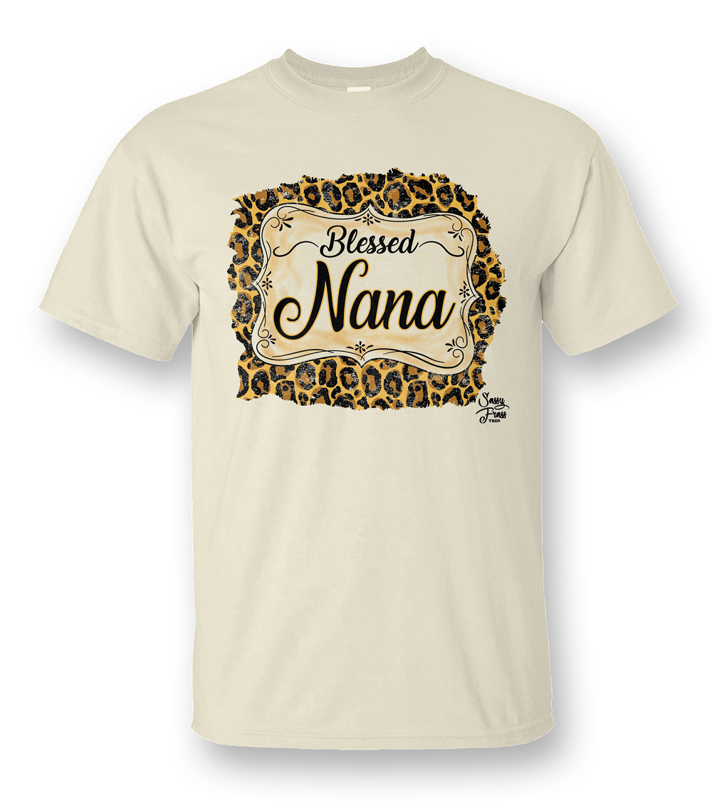 Sassy Frass Blessed Nana Leopard Front Print Bright - Adult & Kids T-Shirts, Sweatshirts & Hoodies apparel design preview 2
