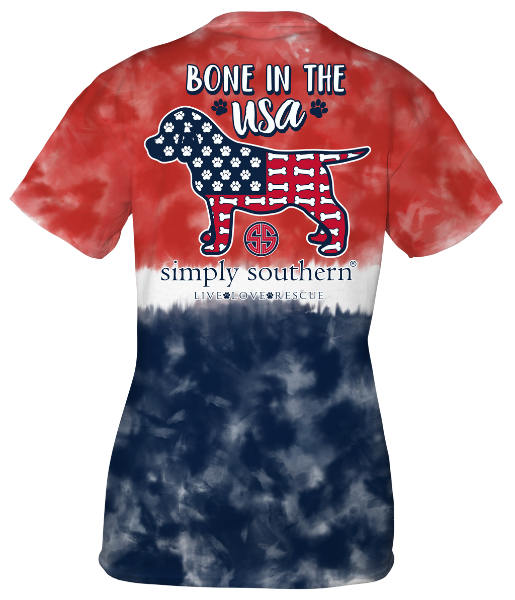 SALE Simply Southern Preppy Bone In The USA Tie Dye - Adult & Kids T-Shirts, Sweatshirts & Hoodies apparel design preview 2