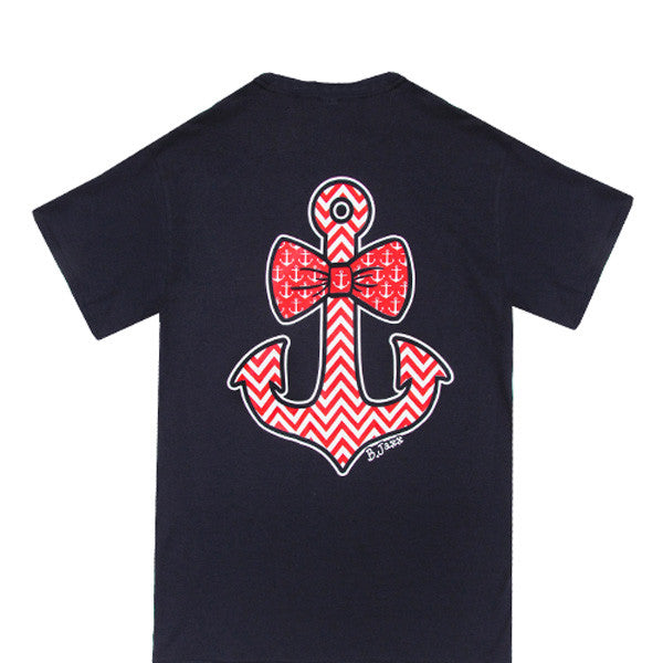SALE Bjaxx Cute Chevron Anchor Bow Navy Southern - Adult & Kids T-Shirts, Sweatshirts & Hoodies apparel design preview 1