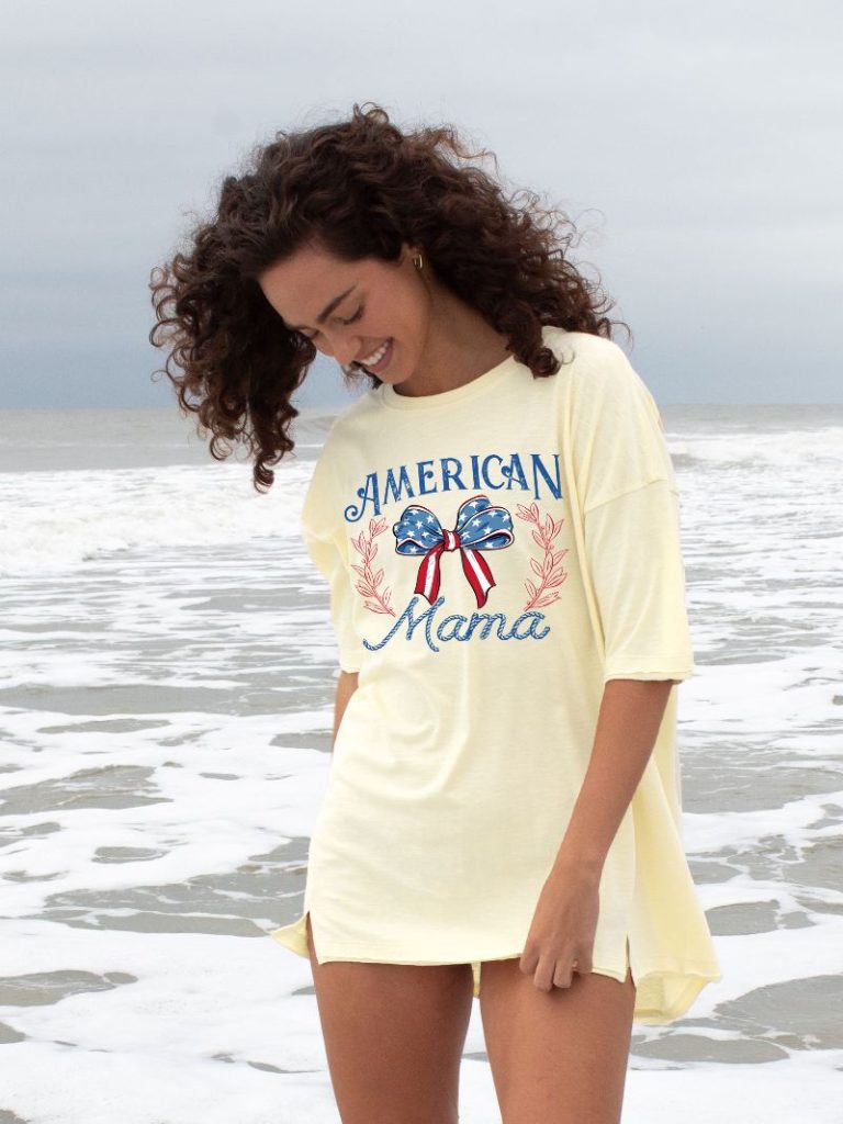 Simply Southern American Mama Beach Boxy Oversized - Adult & Kids T-Shirts, Sweatshirts & Hoodies apparel design preview 1