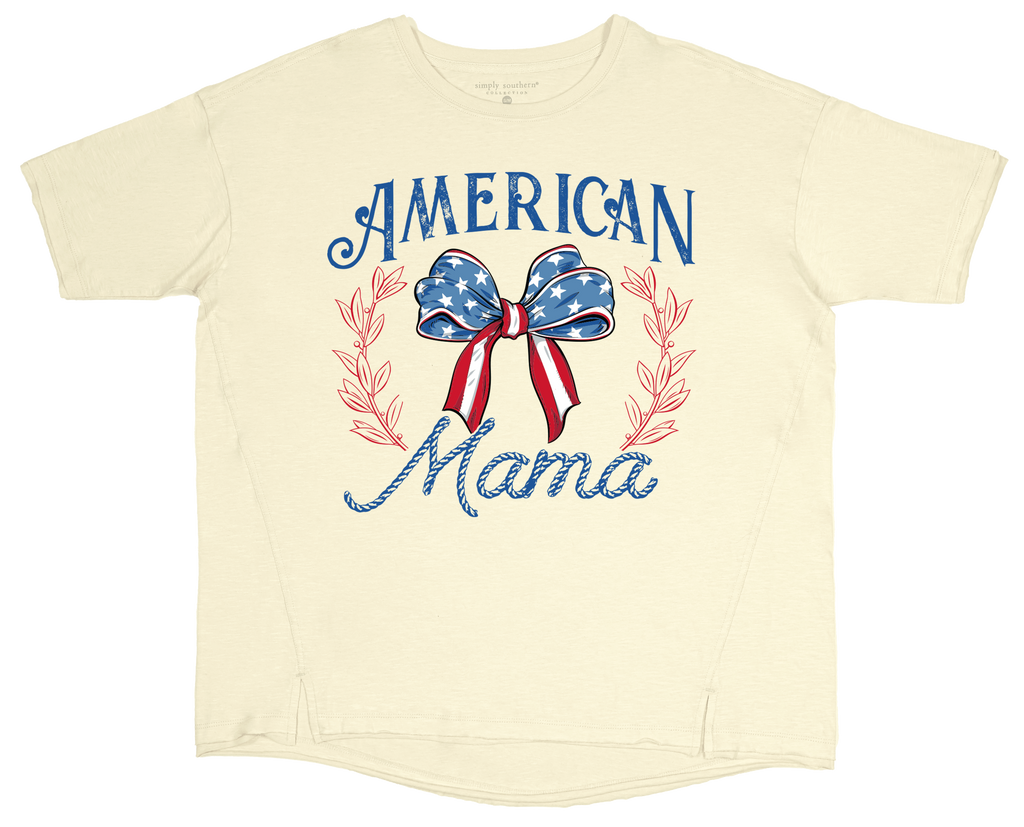 Simply Southern American Mama Beach Boxy Oversized - Adult & Kids T-Shirts, Sweatshirts & Hoodies apparel design preview 2