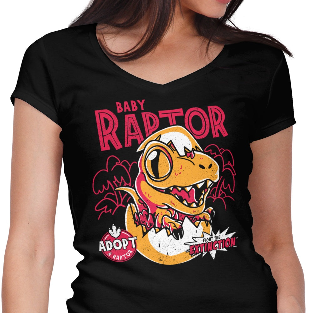 Baby Raptor Women's V-Neck - Adult & Kids T-Shirts, Sweatshirts & Hoodies apparel design preview 1