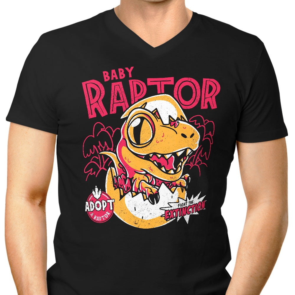 Baby Raptor Men's V-Neck - Adult & Kids T-Shirts, Sweatshirts & Hoodies apparel design preview 1