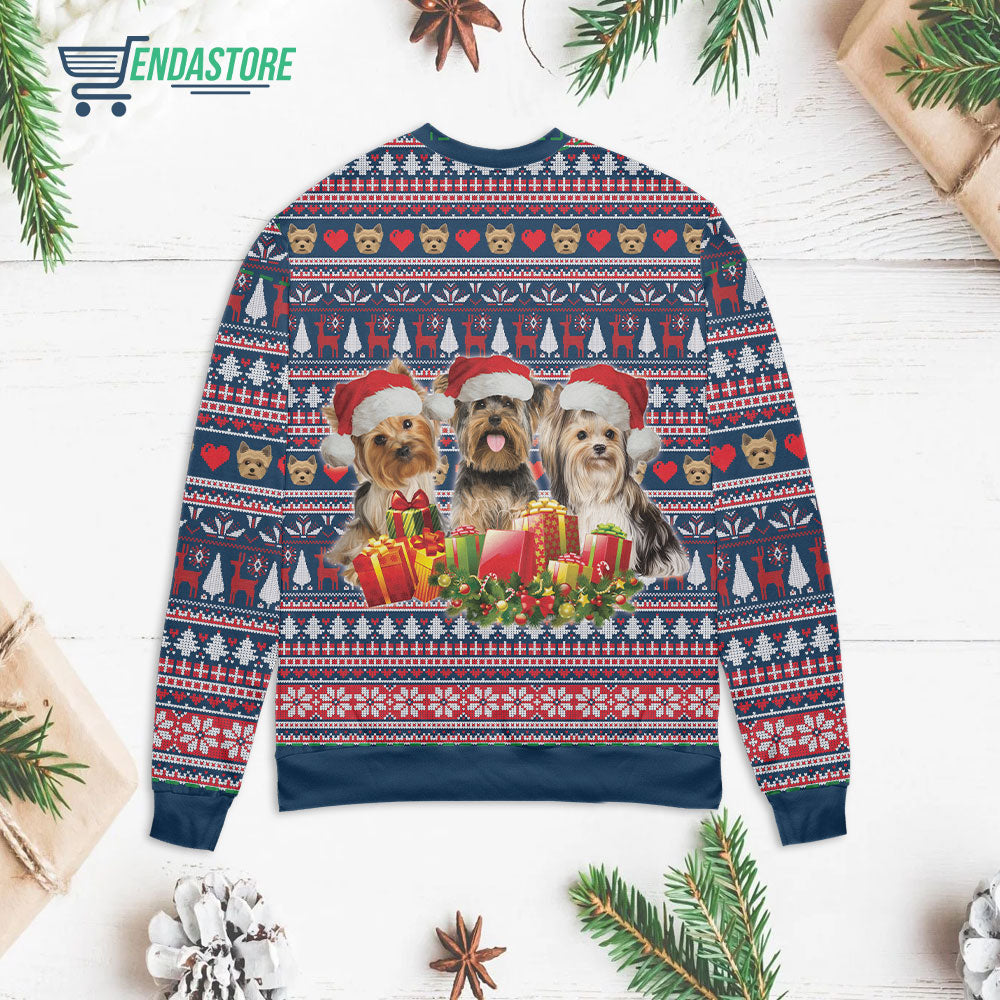 Three lovely yorkshire dog with Christmas sweater product image 2
