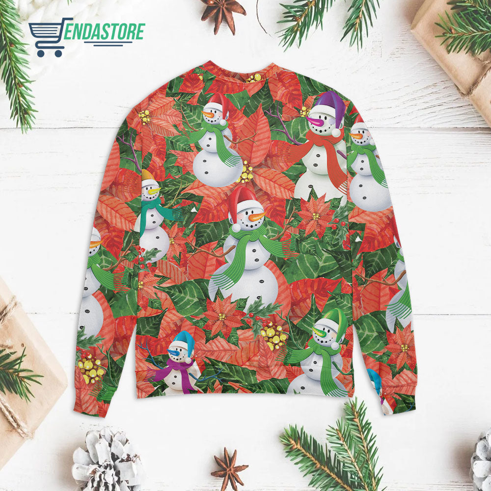 Merry Xmas snowman leaves Christmas sweater product image 2