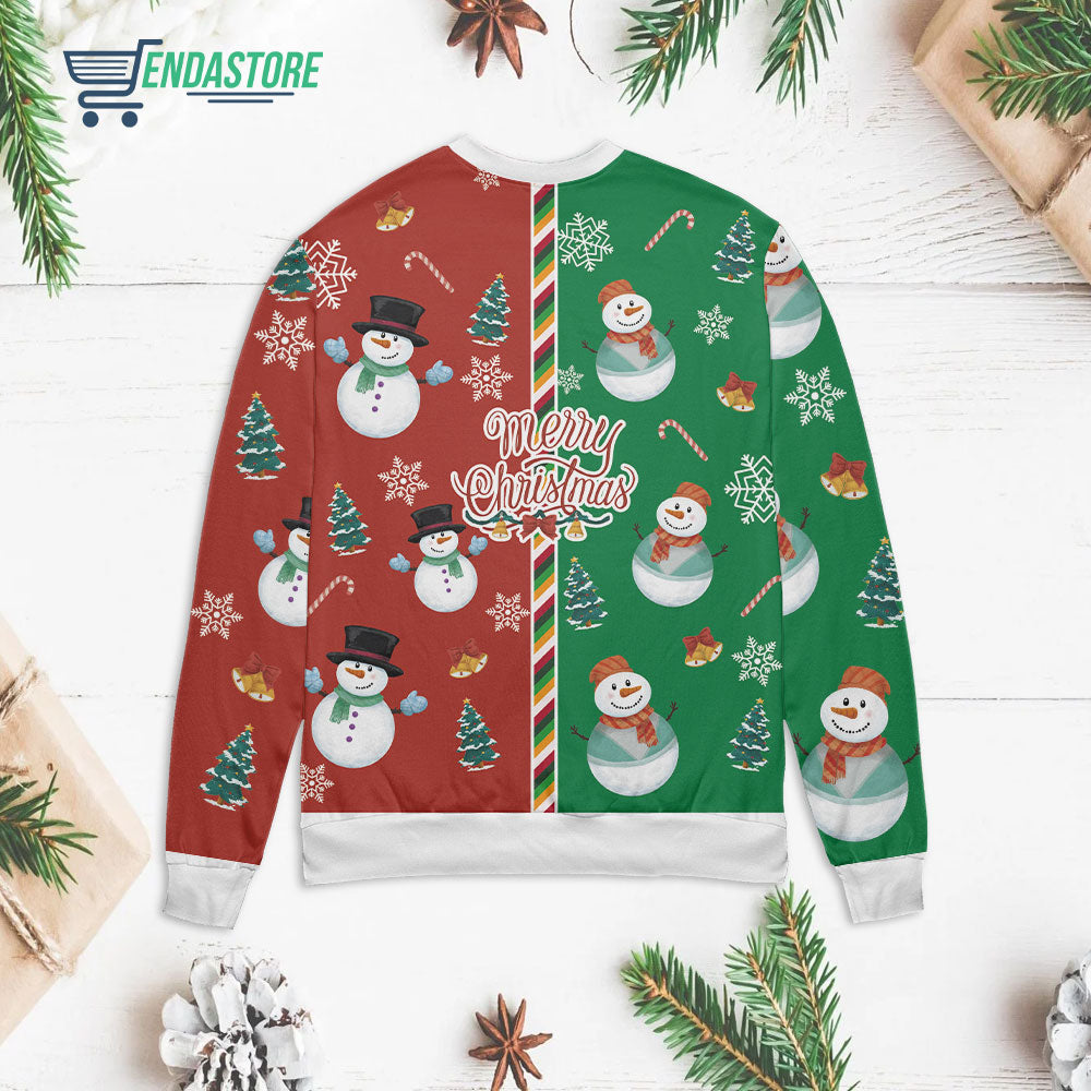Two part green and red with snowman Christmas sweater product image 2