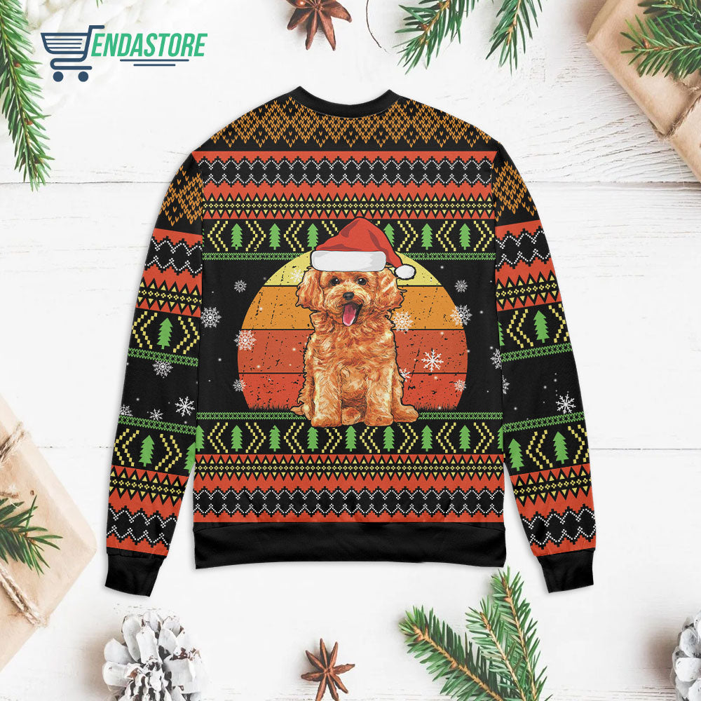 Poodle best dog mom ever Christmas sweater product image 2