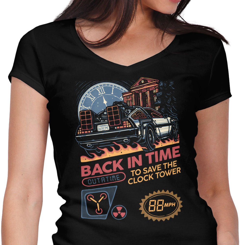 Back in Time Cartridge Women's V-Neck - Adult & Kids T-Shirts, Sweatshirts & Hoodies apparel design preview 1