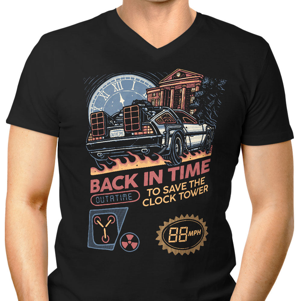 Back in Time Cartridge Men's V-Neck - Adult & Kids T-Shirts, Sweatshirts & Hoodies apparel design preview 1