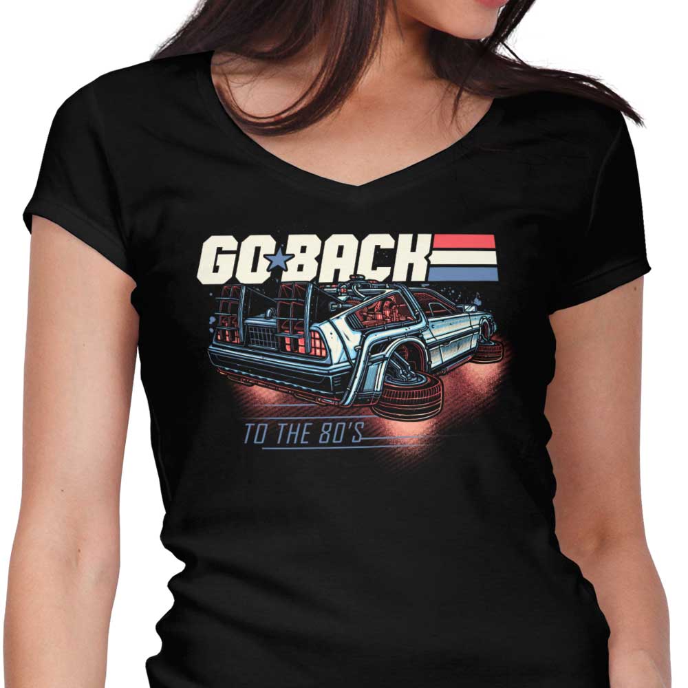 Back to the 80's Women's V-Neck - Adult & Kids T-Shirts, Sweatshirts & Hoodies apparel design preview 1