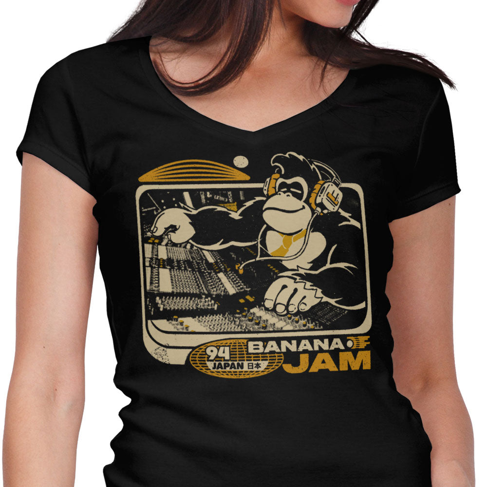 Banana Jam Women's V-Neck - Adult & Kids T-Shirts, Sweatshirts & Hoodies apparel design preview 1