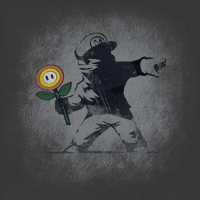 Banksy Flower Women's Apparel - Adult & Kids T-Shirts, Sweatshirts & Hoodies apparel design preview 2