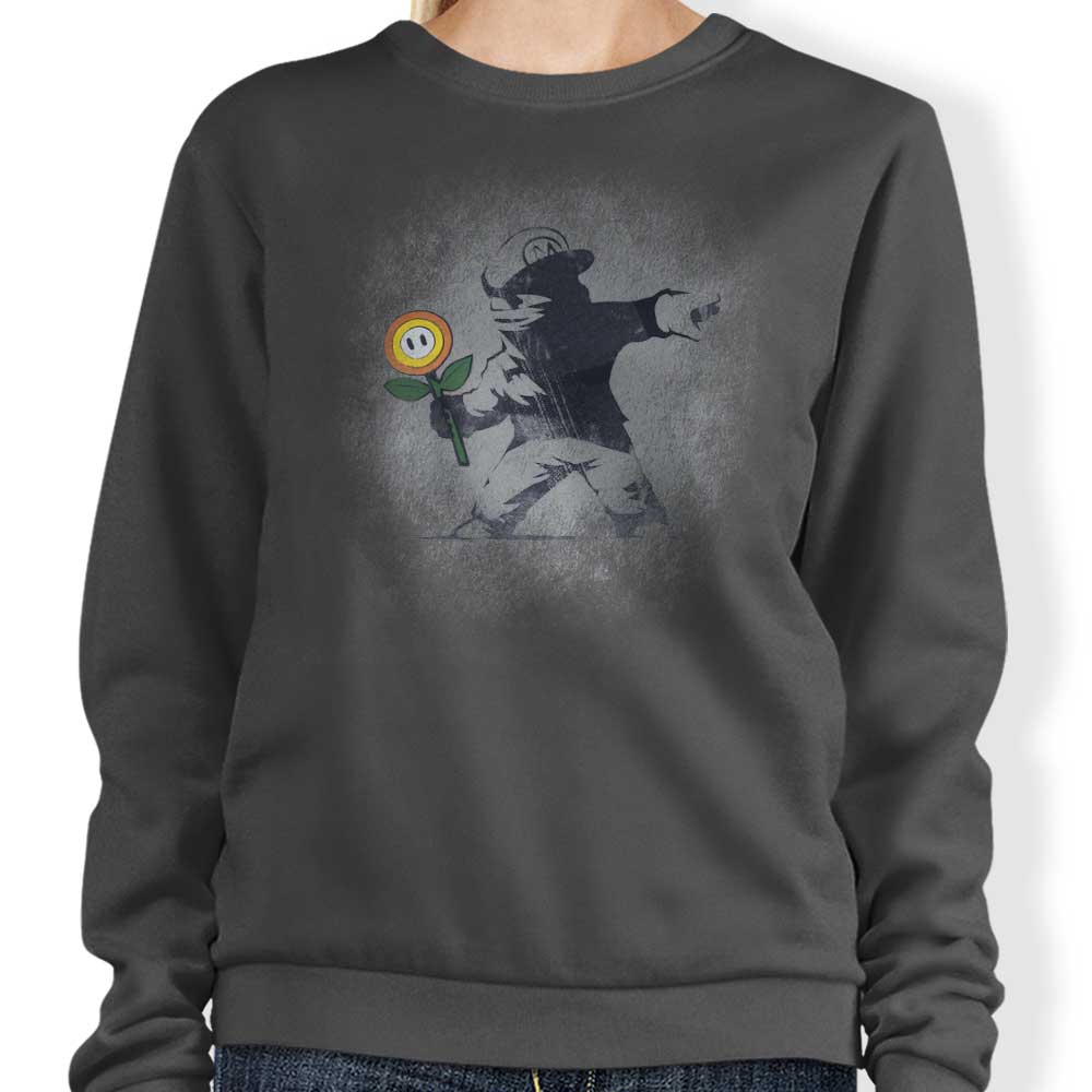 Banksy Flower - Adult & Kids T-Shirts, Sweatshirts & Hoodies apparel design preview 1
