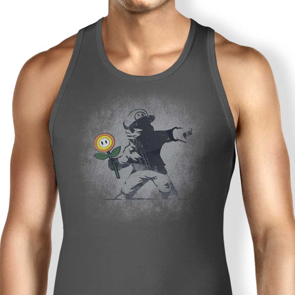 Banksy Flower Tank Top - Adult & Kids T-Shirts, Sweatshirts & Hoodies apparel design preview 1
