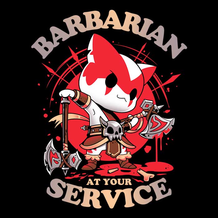 Barbarian at Your Service Coasters - Adult & Kids T-Shirts, Sweatshirts & Hoodies apparel design preview 1