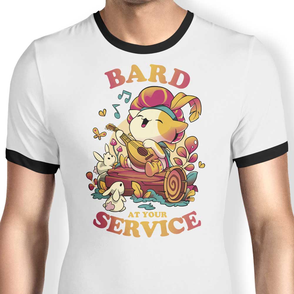 Bard at Your Service Ringer - Adult & Kids T-Shirts, Sweatshirts & Hoodies apparel design preview 1