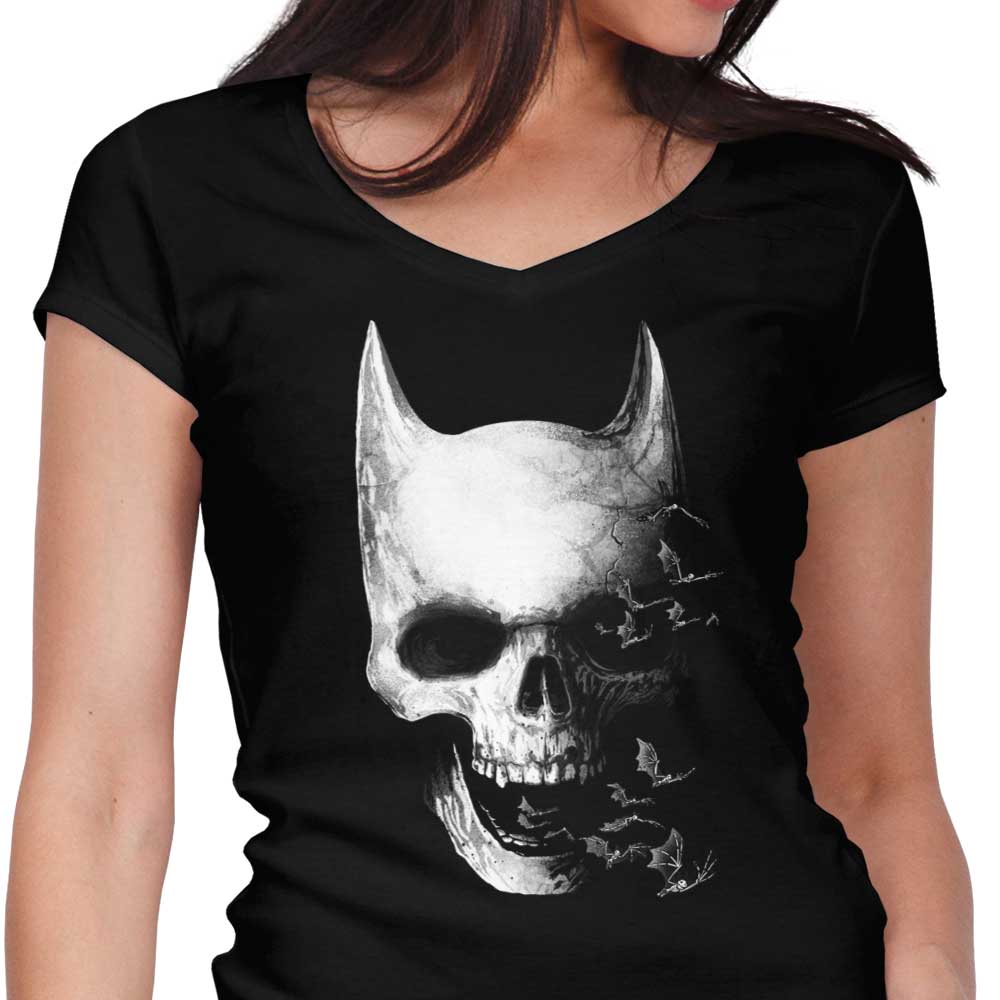 Bat Skull Women's V-Neck - Adult & Kids T-Shirts, Sweatshirts & Hoodies apparel design preview 1
