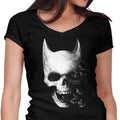 Bat Skull Women's V-Neck - Adult & Kids T-Shirts, Sweatshirts & Hoodies apparel design preview 1