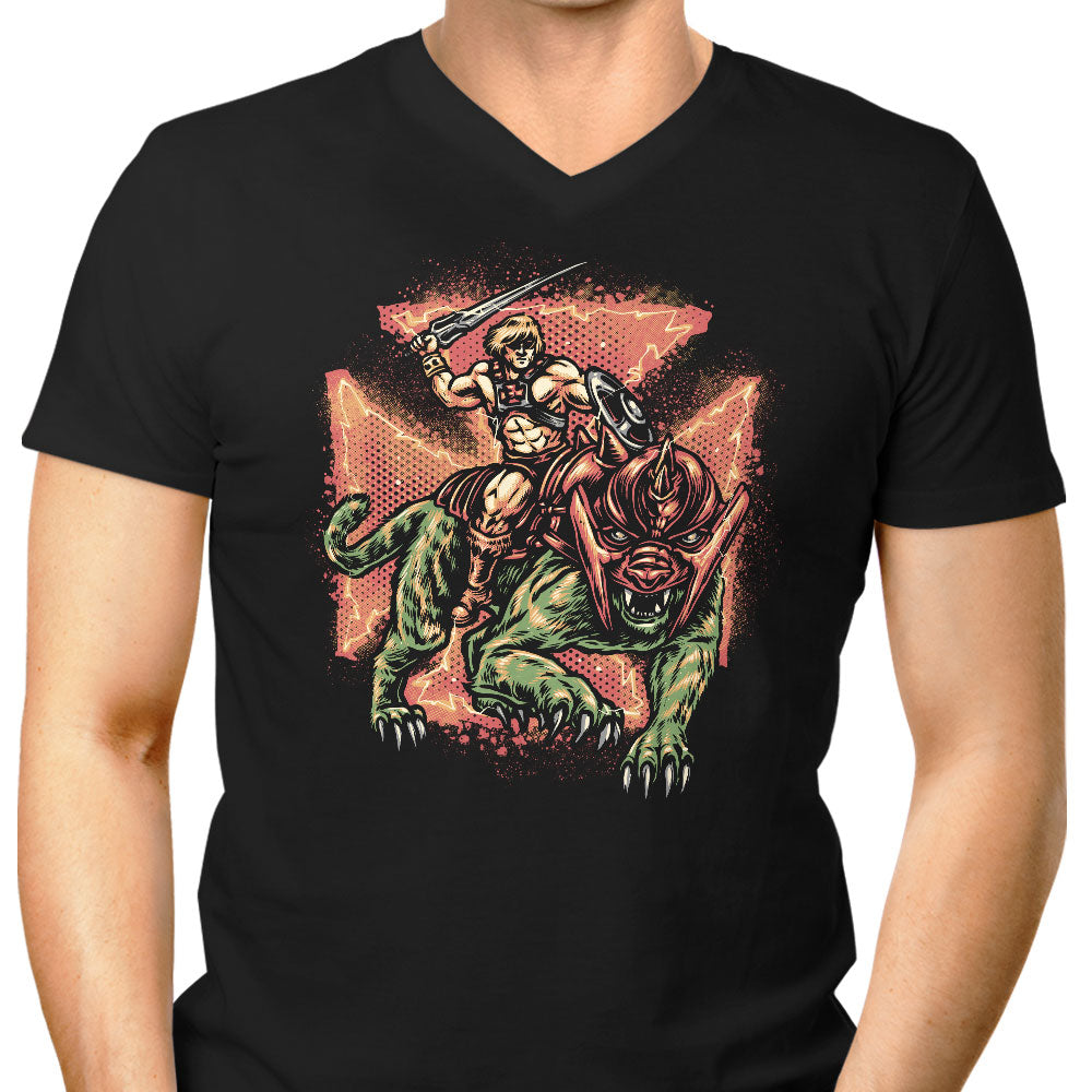 Battle Companion Men's V-Neck - Adult & Kids T-Shirts, Sweatshirts & Hoodies apparel design preview 1