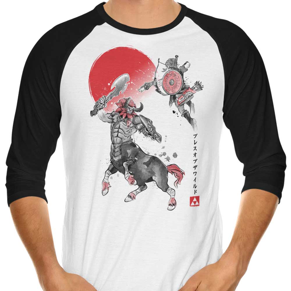 Battle in Death Mountain 3/4 Sleeve Raglan - Adult & Kids T-Shirts, Sweatshirts & Hoodies apparel design preview 1
