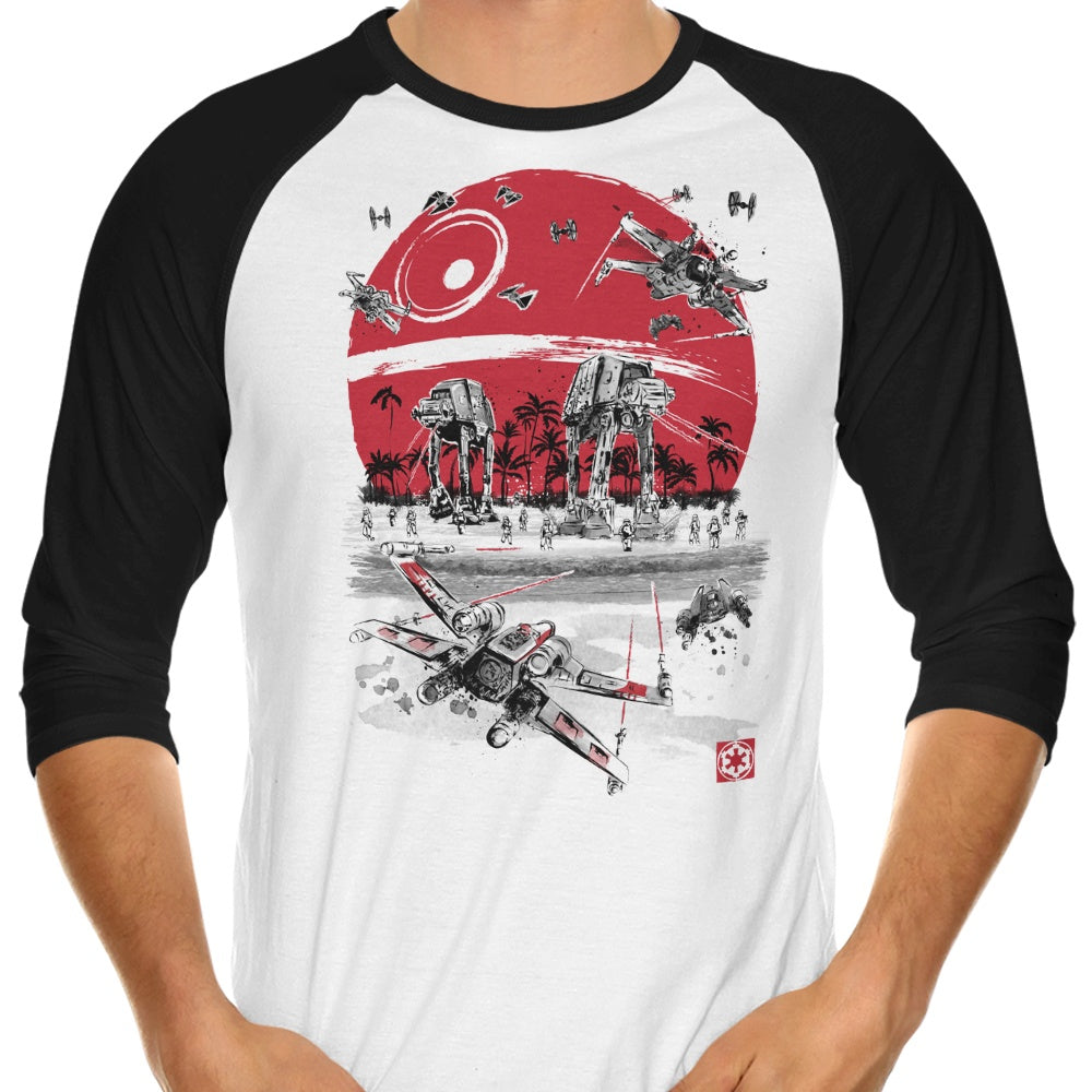 Battle on the Beach 3/4 Sleeve Raglan - Adult & Kids T-Shirts, Sweatshirts & Hoodies apparel design preview 2