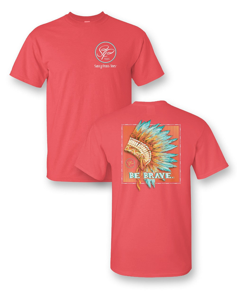 Sassy Frass Comfort Colors Be Brave Feathers Bright - Adult & Kids T-Shirts, Sweatshirts & Hoodies apparel design preview 1