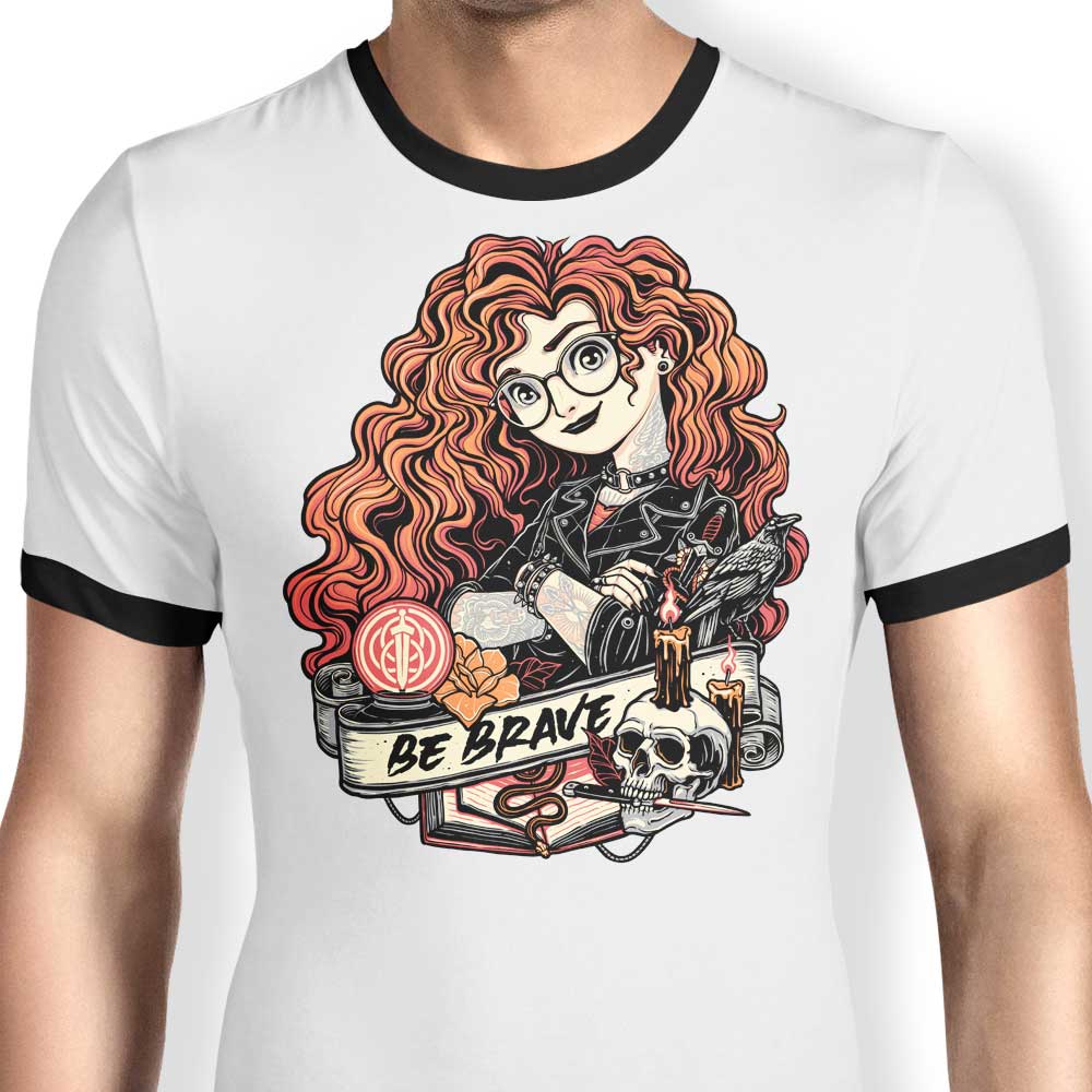 Be Brave Ringer - Adult & Kids T-Shirts, Sweatshirts & Hoodies apparel design preview 1