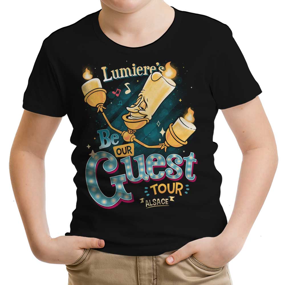 Be Our Guest Tour Youth Apparel - Adult & Kids T-Shirts, Sweatshirts & Hoodies apparel design preview 1