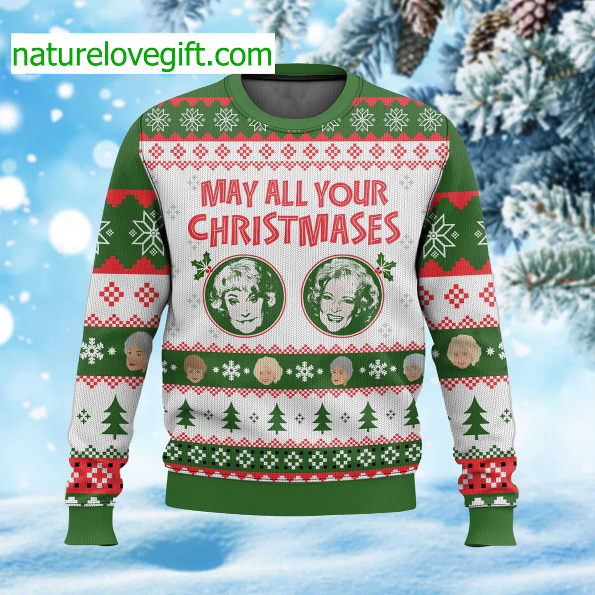 Bea White May All Your Christmases Ugly Christmas Sweater product image