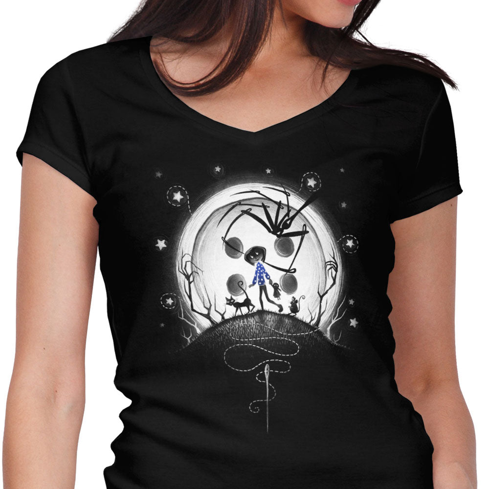 Behind the Door Women's V-Neck - Adult & Kids T-Shirts, Sweatshirts & Hoodies apparel design preview 1