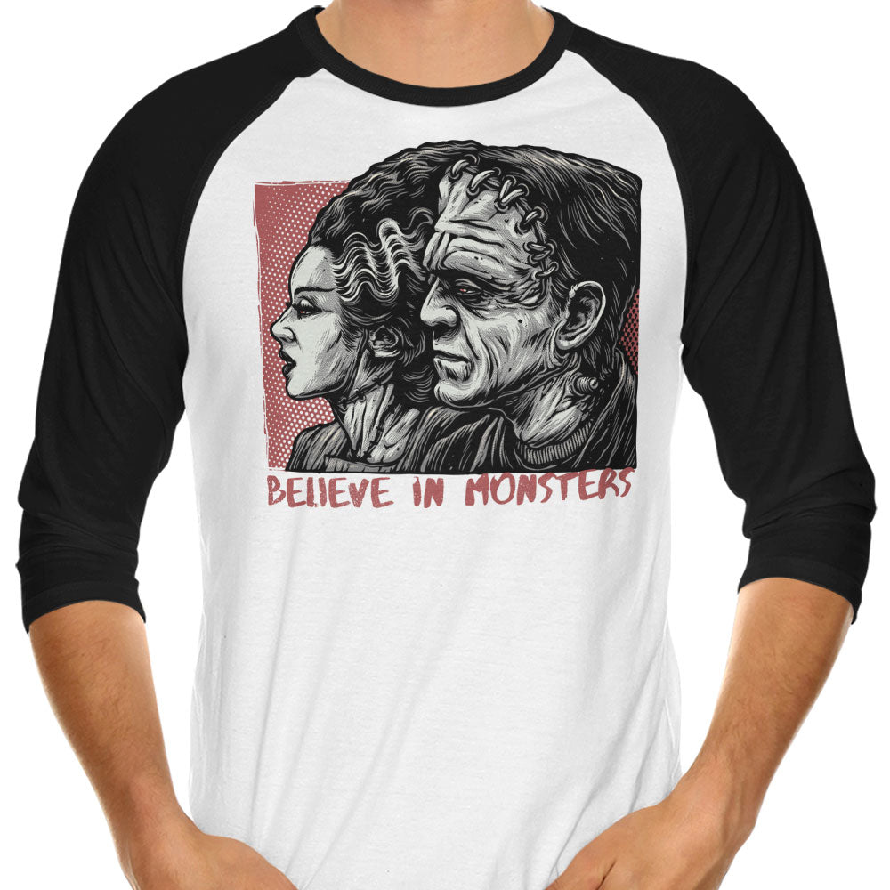 Believe in Monsters 3/4 Sleeve Raglan - Adult & Kids T-Shirts, Sweatshirts & Hoodies apparel design preview 1