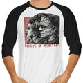Believe in Monsters 3/4 Sleeve Raglan - Adult & Kids T-Shirts, Sweatshirts & Hoodies apparel design preview 1