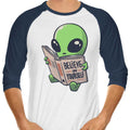 Believe in Yourself 3/4 Sleeve Raglan - Adult & Kids T-Shirts, Sweatshirts & Hoodies apparel design preview 1
