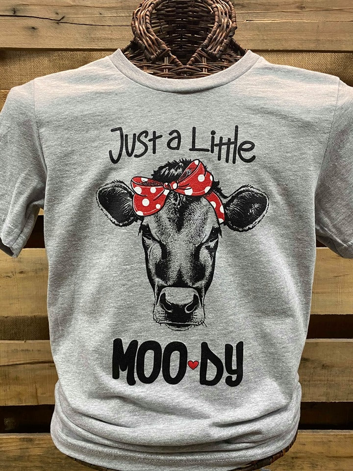 Southern Chics Apparel Just a Little Moody Cow Canvas - Adult & Kids T-Shirts, Sweatshirts & Hoodies apparel design preview 1