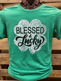 Southern Chics Apparel Blessed Lucky Clover Irish - Adult & Kids T-Shirts, Sweatshirts & Hoodies apparel design preview 1