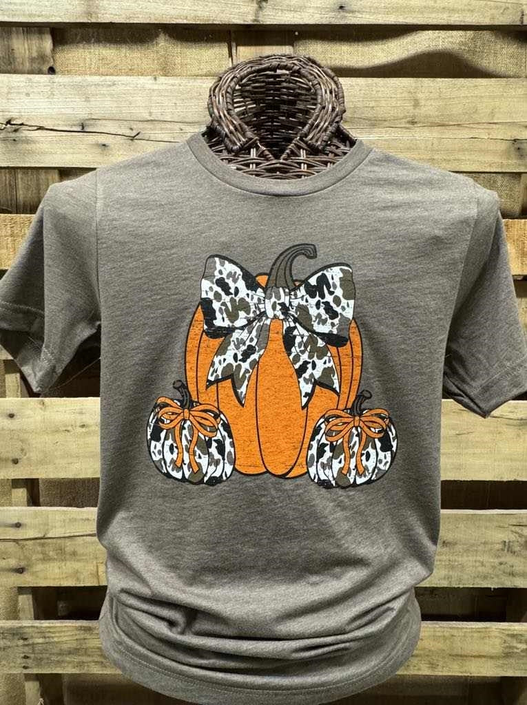 Southern Chics Apparel Cowhide Pumpkin Fall Canvas - Adult & Kids T-Shirts, Sweatshirts & Hoodies apparel design preview 1