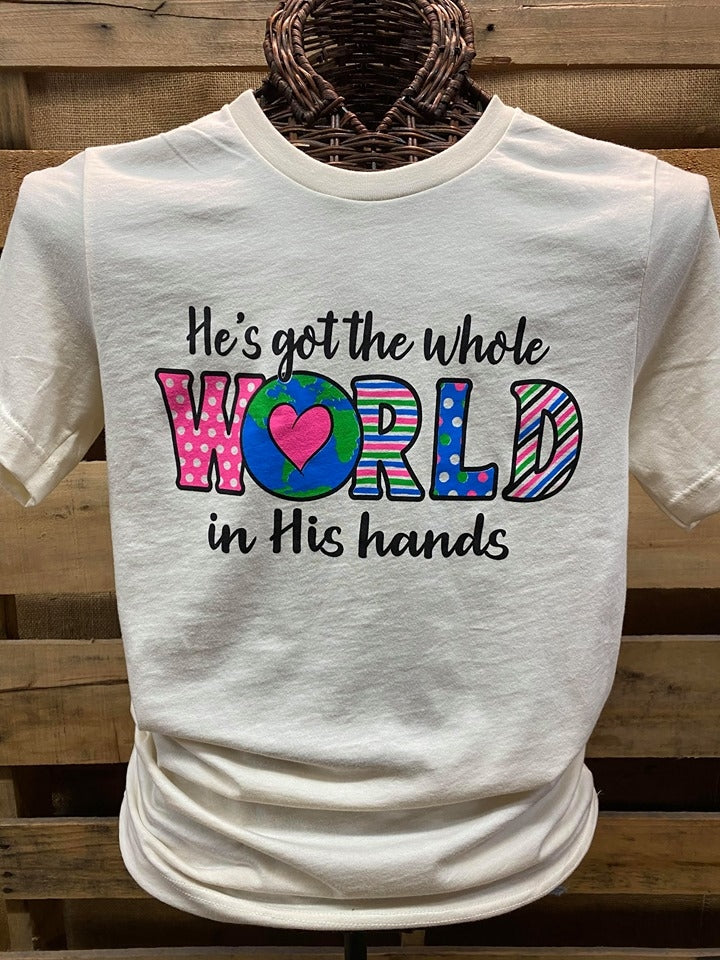 Southern Chics Apparel He's Got the Whole World in - Adult & Kids T-Shirts, Sweatshirts & Hoodies apparel design preview 1