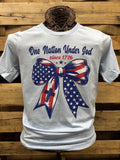 Southern Chics One Nation USA Bow Canvas - Adult & Kids T-Shirts, Sweatshirts & Hoodies apparel design preview 1