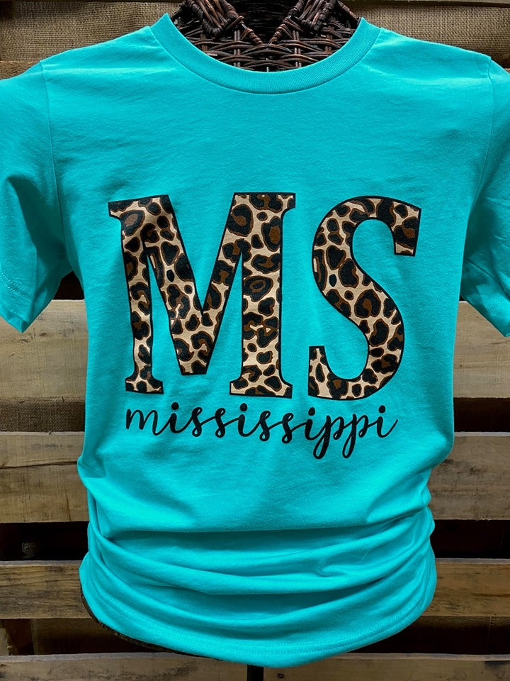 Southern Chics Apparel Mississippi Leopard State - Adult & Kids T-Shirts, Sweatshirts & Hoodies apparel design preview 1