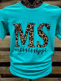 Southern Chics Apparel Mississippi Leopard State - Adult & Kids T-Shirts, Sweatshirts & Hoodies apparel design preview 1
