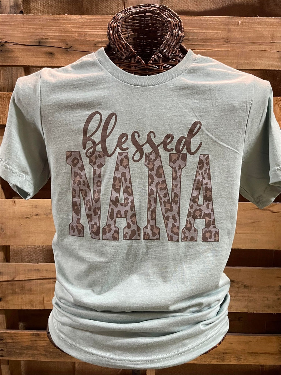 Southern Chics Apparel Blessed Nana Leopard Print - Adult & Kids T-Shirts, Sweatshirts & Hoodies apparel design preview 1
