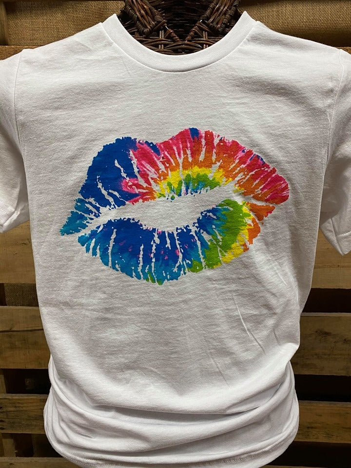 Southern Chics Apparel Tie Dye Lip Canvas Bright - Adult & Kids T-Shirts, Sweatshirts & Hoodies apparel design preview 1