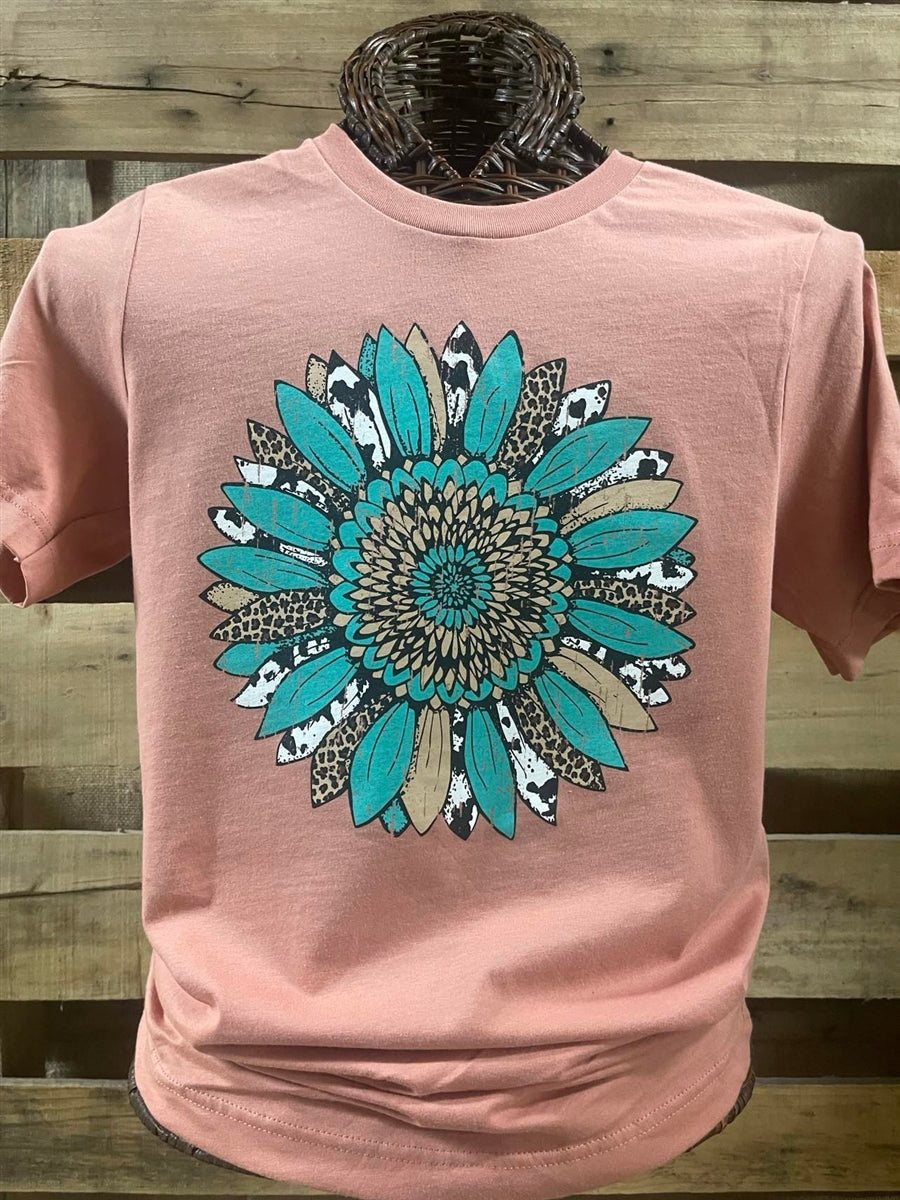 Southern Chics Distressed Wild Flower Canvas - Adult & Kids T-Shirts, Sweatshirts & Hoodies apparel design preview 1