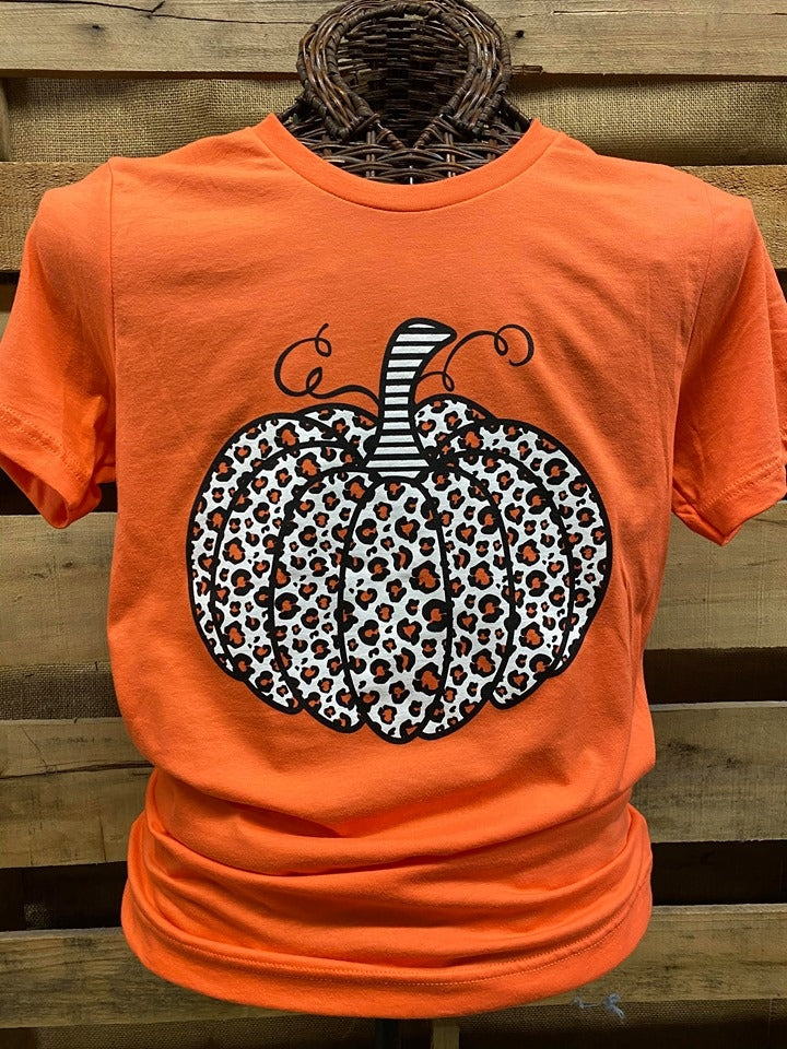 Southern Chics Apparel Orange Leopard Pumpkin Canvas - Adult & Kids T-Shirts, Sweatshirts & Hoodies apparel design preview 1