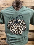 Southern Chics Apparel Leopard Pumpkin Canvas V-Neck - Adult & Kids T-Shirts, Sweatshirts & Hoodies apparel design preview 1