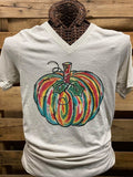 Southern Chics Apparel Colorful Pumpkin Canvas V-Neck - Adult & Kids T-Shirts, Sweatshirts & Hoodies apparel design preview 1