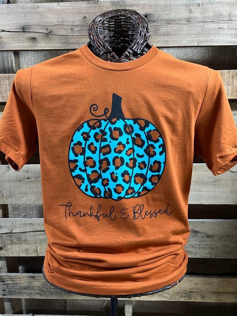 Southern Chics Apparel Leopard Turquoise Pumpkin - Adult & Kids T-Shirts, Sweatshirts & Hoodies apparel design preview 1