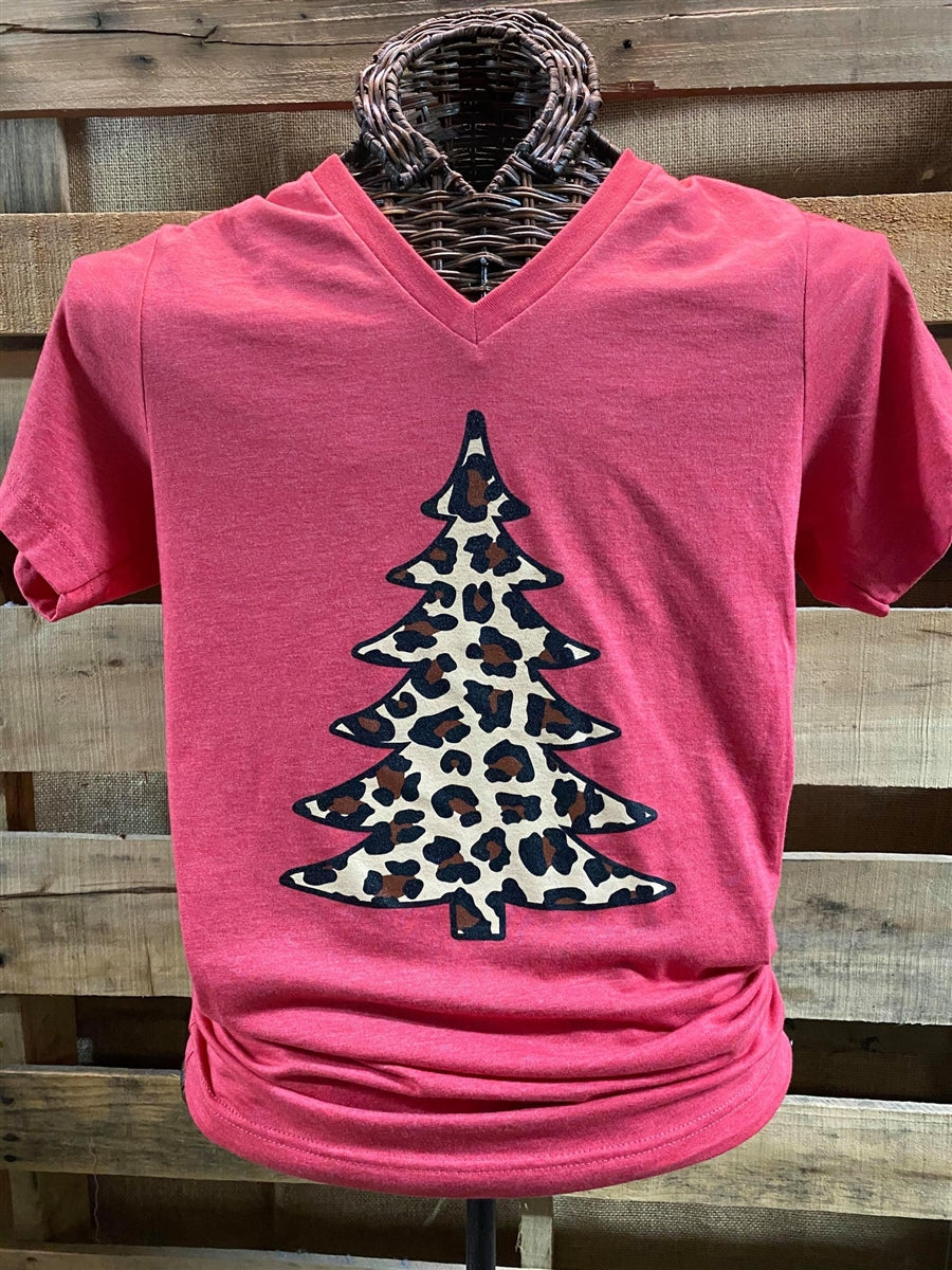 Southern Chics Leopard Christmas Tree Canvas Girlie - Adult & Kids T-Shirts, Sweatshirts & Hoodies apparel design preview 1