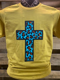 Southern Chics Apparel Turquiose Leopard Cross - Adult & Kids T-Shirts, Sweatshirts & Hoodies apparel design preview 1