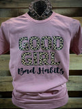 Southern Chics Apparel Good Girl Bad Habits Leopard - Adult & Kids T-Shirts, Sweatshirts & Hoodies apparel design preview 1
